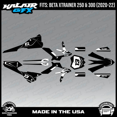 Graphics Kit for  Beta Xtrainer 250 300 2020 2021 2022  Factory - WHITE