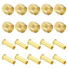20 Pack Brass Compression Sleeves Ferrules for 1/4 Inch OD Hose Tube