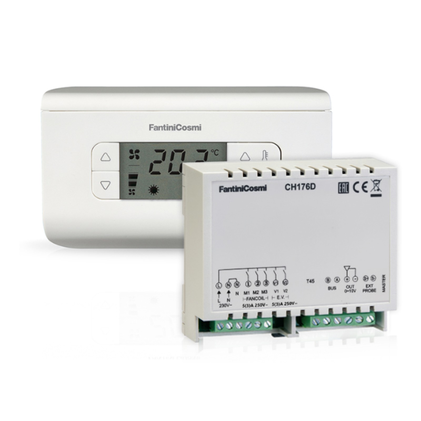 Fantini Cosmi CH130ARR2  Kit termostato ambiente e attuatore per ventilconvettor