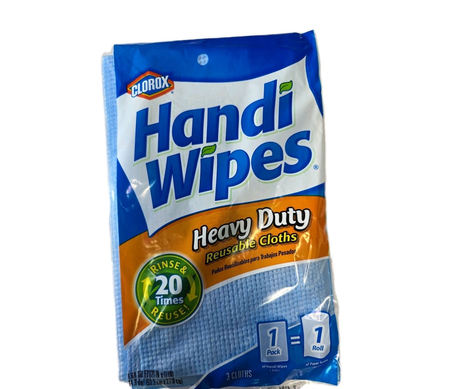 ClOROX HEAVY DUTY HANDI CLEANING 4 BLUE WIPES REUSABLE  4 Pks-12 WIPES