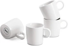 Sweese 3.5oz Porcelain Espresso Cups Set of 4, Mini 3.5 Fluid Ounces, White 