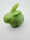 Fenton Uranium glass bunny figure satin green GLOWS art glass UV rabbit