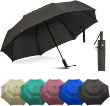 Portobello Large Umbrella For Rain - Big 54 Inch Double Vented Canopy, Folds Int