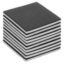 10 Pcs 2 3/8" Square Felt & EVA Furniture Pads, Floor Protectors, Gray+Black