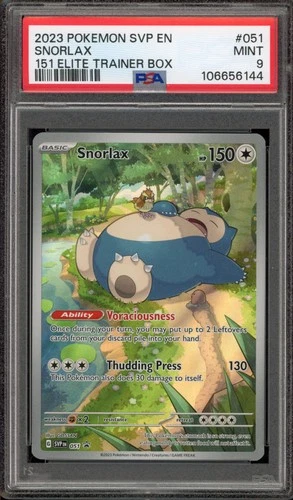 Pokemon Snorlax 151 MEW EN ETB Promo SVP EN 051 PSA 9 Mint