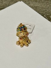 Poodle Bag Charm / Key Chain with Multi-Colored Rhinestones New with Tags