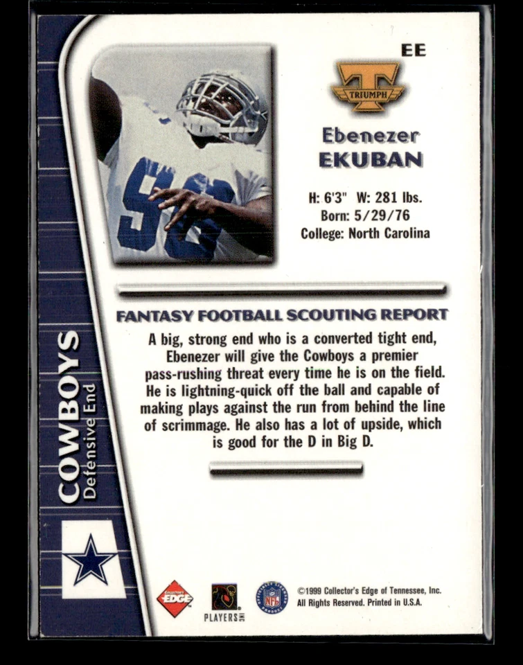 Ebenezer Ekuban 1990 Collector's Edge Titanium RC Auto  - Image 2 of 2