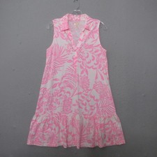Lilly Pulitzer Dress Small Pink Floral Riegan Glisten in the Sun Ruffle Resort