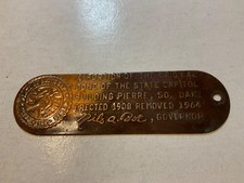 Vintage ?Portion of the Original Dome of Capitol??Nameplate Pierre SD. Lot 44-A8