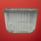 Vintage Federal Clear Glass Ribbed Refrigerator Dish 4 1/4" Square ( No Lid )