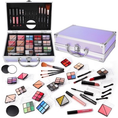 Juego de Maquillaje para Viaje con Estuche y Primer de Rostro Color Lila