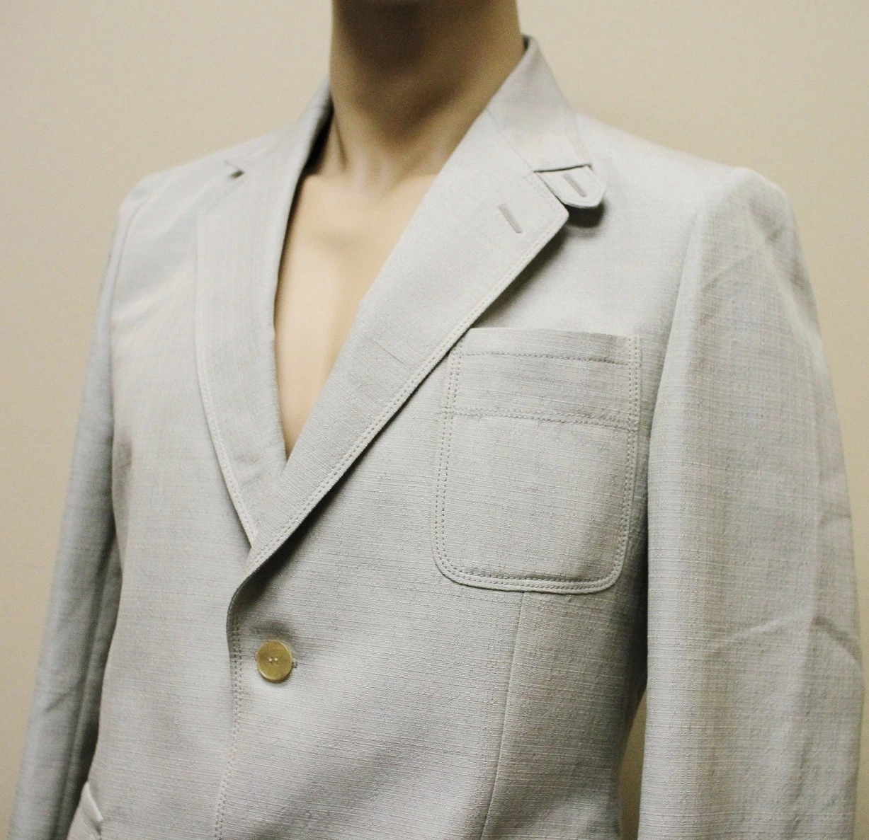 $1740 Nuovo Cappotto Giacca Uomo GUCCI Blazer 48R US 38R Beige Blu 256516