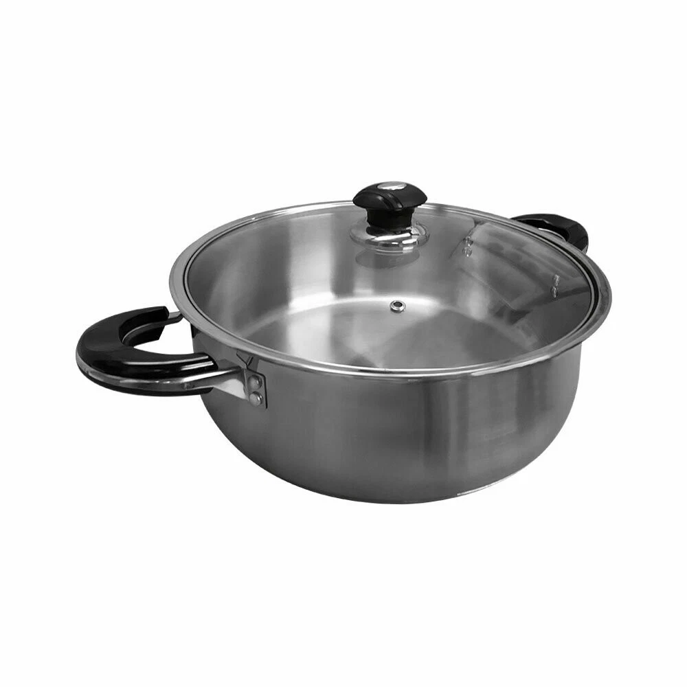 15 Inch Low Pot Cookware High Quality Stainless Steel Pots Pan Cooking Supplies