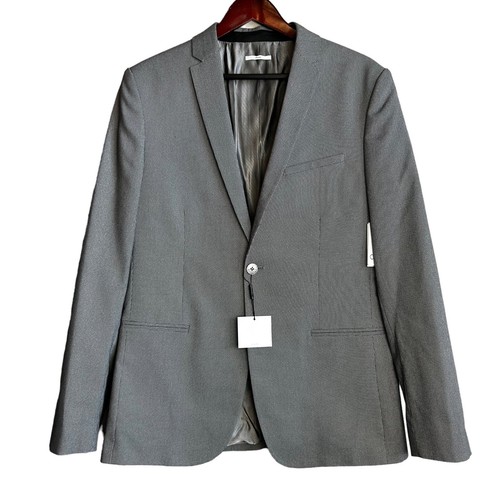 NEW CALVIN KLEIN Blazer Mens Size Medium Sport Coat Black White Jacket Micro Dot - Picture 2 of 13