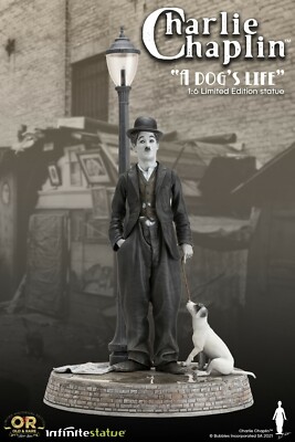 OLD & RARE - Charlie Chaplin A Dog's Life Polystone Statue Infinite