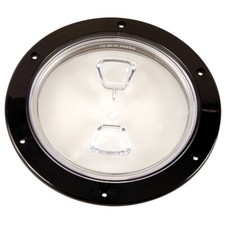 Beckson  6" Clear Center Screw-Out Deck Plate - Black   DP60-B-C