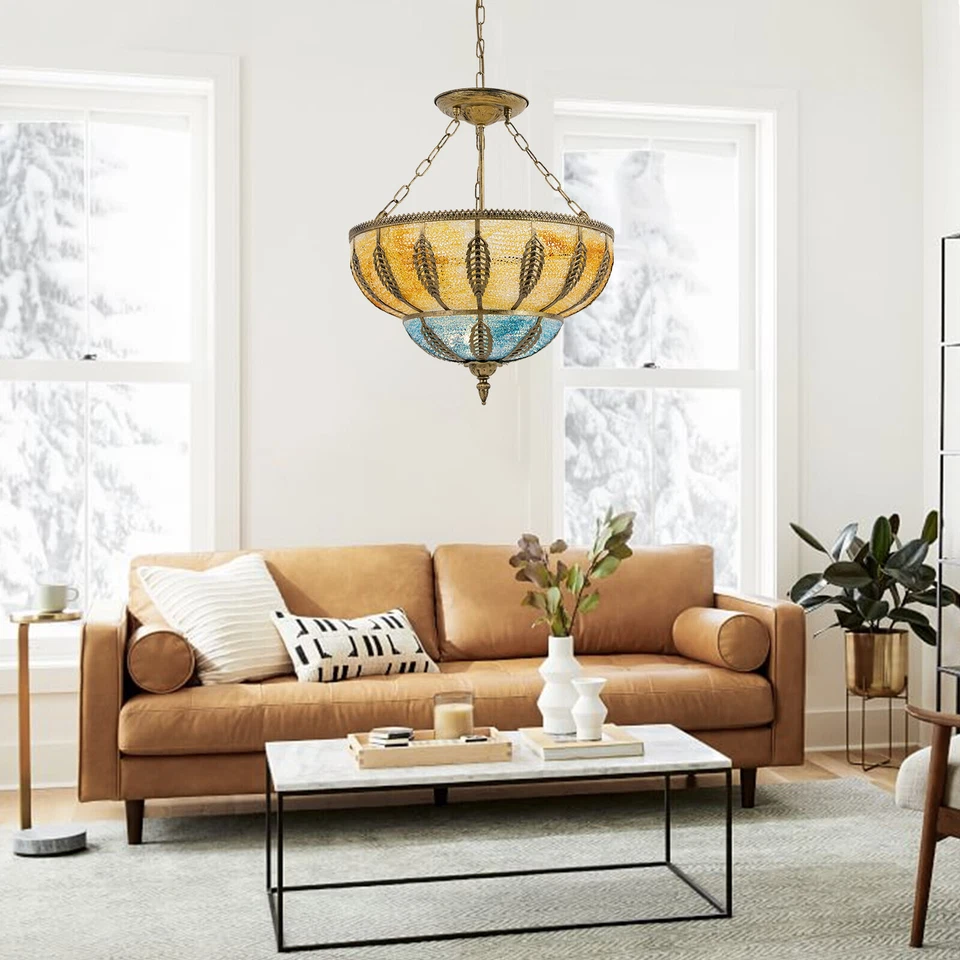 Lámpara de techo antigua bohemia colgante retro lámpara de techo exótica E27 Foto 2 de 4