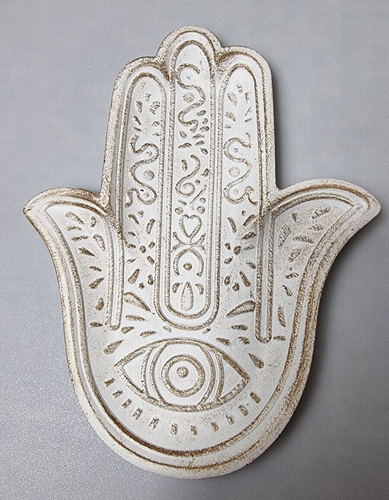Hamsa Resine Vide-poche Empty decorative pocket White & Nude Hamsa Hand  - Picture 1 of 8