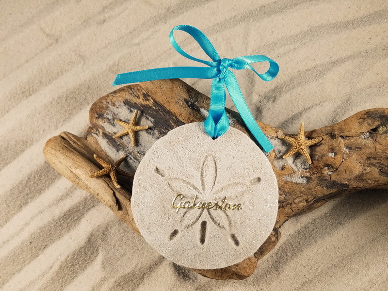 GALVESTON Sand Dollar Made with Sand Tropical Beach Ornament