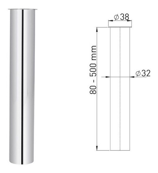 Asw Metallwaren BöRdelrohr Messing Verchromt, 32 X 300 Mm - 100283-image