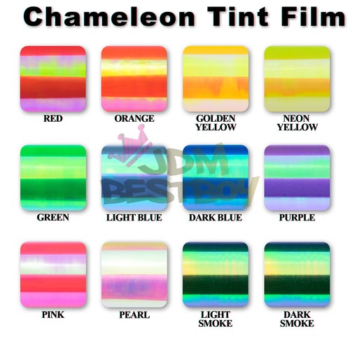 *Extra Wide* Chameleon Neo Chrome Golden Yellow Headlight Taillight Tint Film - 第 6/6 張圖片