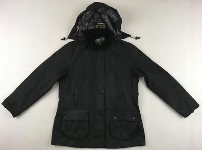 Barbour Beadnell Wax Jacket Sample Proto Tartan hood black coat