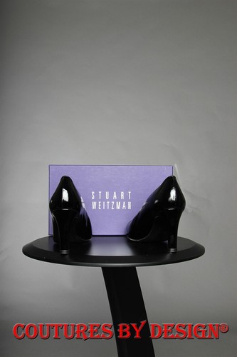 Stuart Weitzman Black Leather 3 Inch Heel Shoes Size 9.5 New with box MSRP $385 - Picture 3 of 3