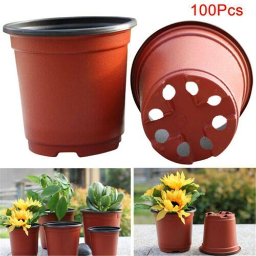 10/100Pack Plastic Plant Flower Pots Nursery Seedlings Pot Plant For Home Garden - Picture 6 of 17