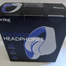 Vibe Sound Folding Headphones Blue 3.5 mm Input NEW**