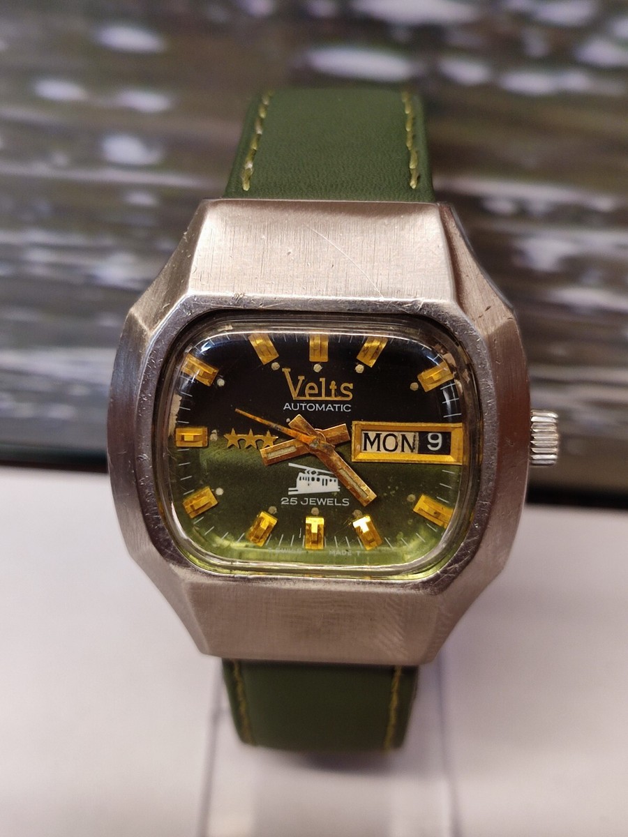 VELIS 25 JEWELS AUTOMATIC GREEN DIAL 2758 SWISS MEN'S FULL WORKING