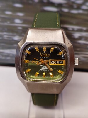 未使用保管品 ヴィンテージ ウォッチバイブル VINTAGE WATCH VELIS 25 JEWELS AUTOMATIC GREEN DIAL 2758 SWISS MEN'S FULL WORKING