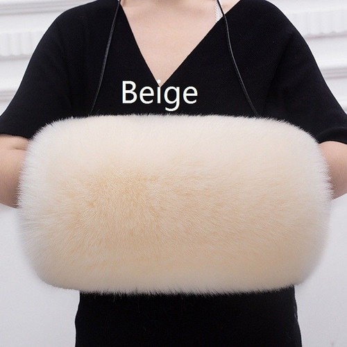 Ladies Hand Muff Fluffy Faux Fur Winter Wedding Bridal Gloves Warmer Accessories - Picture 16 of 21