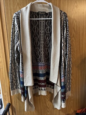 Absolutely Famous Women s Cardigan Sweater Multicolor Size XL Open Front
