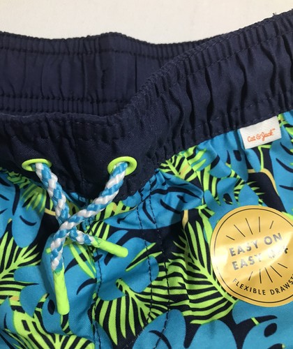 CAT & JACK Baby Boy Blue/Green Tropical Floral Board Swim Trunks NWT 18 Months - Picture 2 of 4