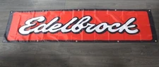Edelbrock Racing Banner Flag Big 2x8 feet Cylinder Heads Mechanic Garage 