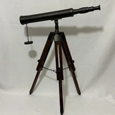 Antique Telescope 18" with Wooden Stand Rustic Vintage