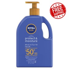 NIVEA Protect & Moisture Lock Sunscreen Lotion SPF50+ Increases Skin 1litre
