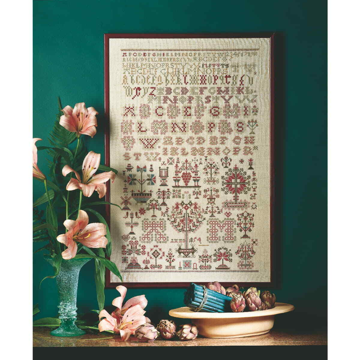 Permin counted cross stitch kit "Sampler", 46x70cm, DIY, 394454