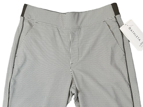 ATHLETA Brooklyn Textured Ankle Pant SIZE 8 City Stripe White Gray 982581 - Picture 2 of 15