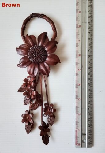 Lujoso Llavero de Cuero con Flor - El Bolso de Mano Perfecto Compañero No.16 - Imagen 3 de 11