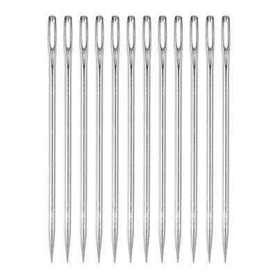 12pcs 4 Inch Upholstery Needles Stainless Steel Large Eye Stitching Needles