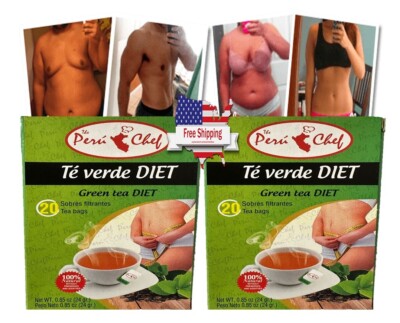2 PERU Green Tea  Flavor 40 count te verde te verde dandelion 2 packs chamomile