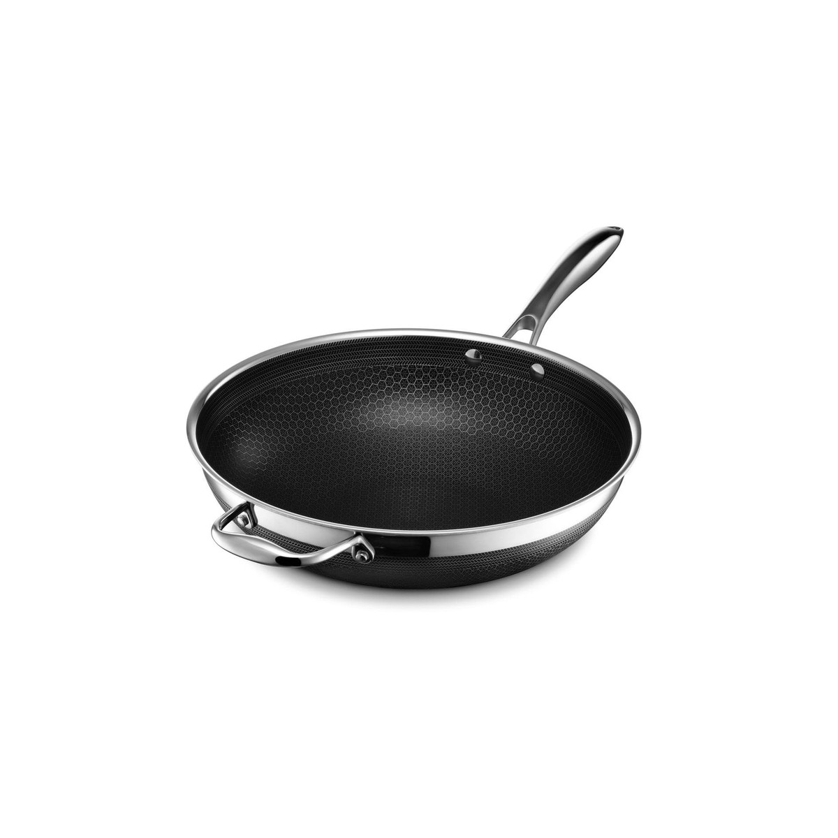 HexClad Hybrid Nonstick Wok, 12-Inch, Stay-Cool Handle, Dishwasher