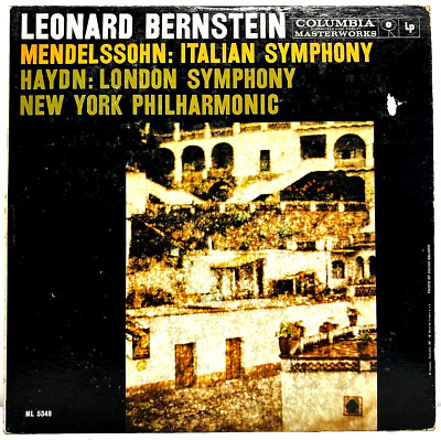 Leonard Bernstein Italian/London Symphony 1959 Vinyl Columbia Records 1st Press