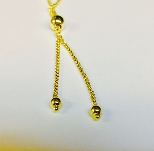 14k Yellow Gold 9.25" Friendship Bolo Bracelet w/ ANCHOR-Adjustable slide clasp - Picture 6 of 8
