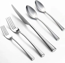 20 Piece Forged Silver Flatware Set Stainless Steel Flatware Set