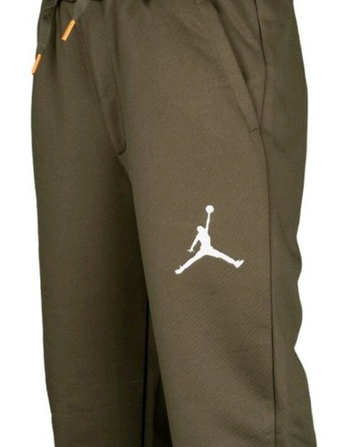 NWT NIKE BOYS MED JORDAN OLIVE GREEN CANVAS JOGGER CUFFED PANTS 955282 X34 - Picture 3 of 3