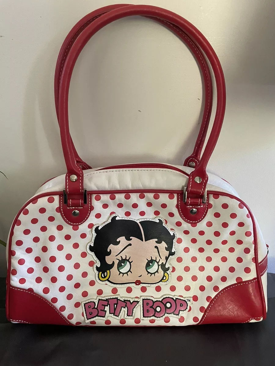 Sac main Betty Boop Y2K blanc avec pois rouges sac bandouli re faux cuir