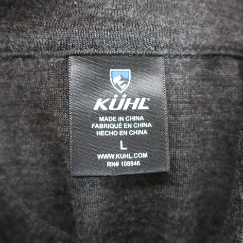 Maglione Kuhl lana merino manica lunga quarto zip uomo L grigio/nero - Foto 9 di 10