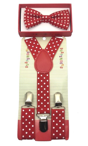 New Suspender + Bow Tie Matching Colors Sets for Boys Girls Kids Child Toddler - Picture 52 of 91